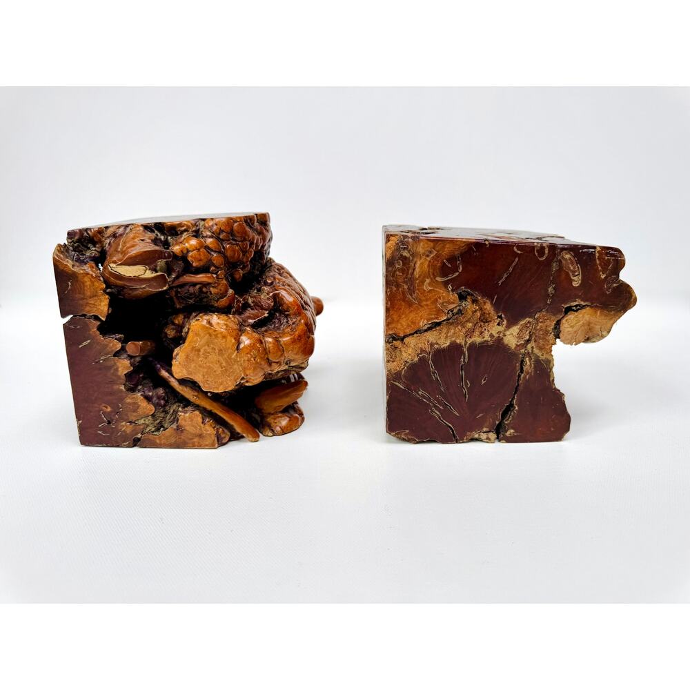 Vintage Burlwood Root Sculpture Bookends, Pair - Picture 9 of 16